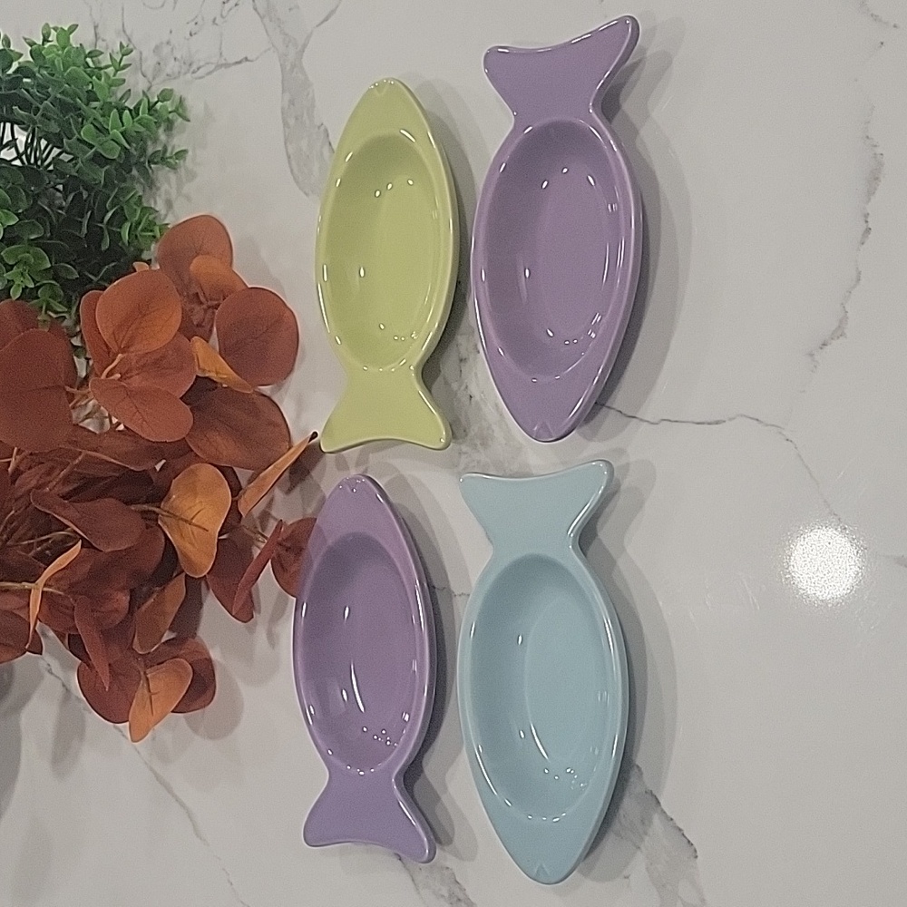 Ceramic Sushi or Condiment/Dipping Fish Bowl Set